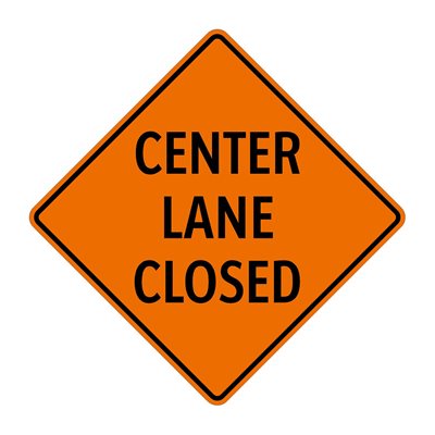 Centre Lane Closed