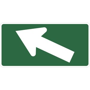 Direction Arrow Angled Left White / Green
