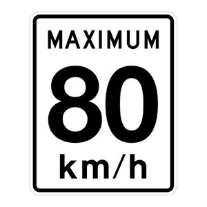 Maximum 80 km / h