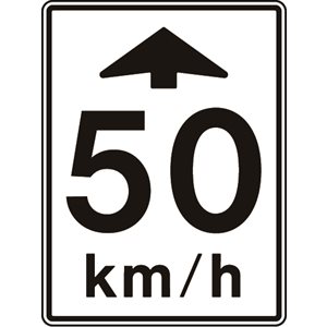 50 km / h c / w Ahead Arrow