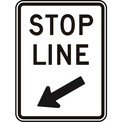 Stop Line c / w Left Arrow