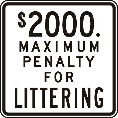 $2,000 Maximum Penalty for Littering