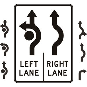 (Insert Arrow #) Left Lane / (Insert Arrow #) Right Lane
