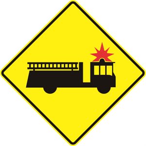 Fire Truck Entrance / Crossing Symbol - Left