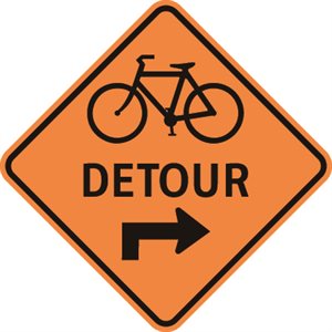 Bike symbol, Detour AHEAD-RIGHT ARROW
