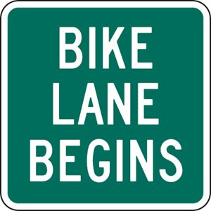 Bike Lane Begins