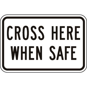 Cross Here When Safe Tab