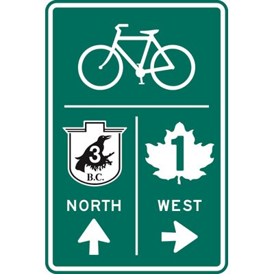 Bicycle Symbol c / w (Specify Route Symbols, Directions, And Arrows) (Double Route)