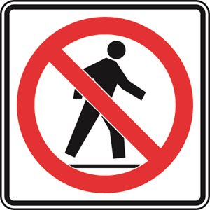No Pedestrians Symbol (Left)