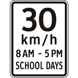 30 km / h 8 AM - 5 PM School Days