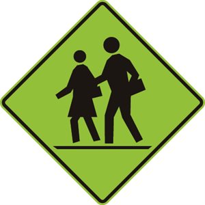 School Crosswalk Ahead Symbol