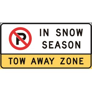 No Parking c / w In Snow Season Tow Away Zone