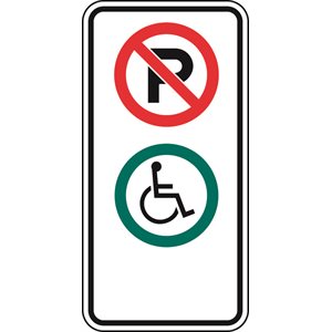 No Parking Handicap Parking Permitted c / w No Arrows
