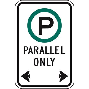Parking Permitted c / w Parallel Only And Double Arrows