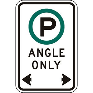 Parking Permitted c / w Angle Only And Double Arrows