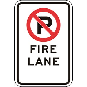 No Parking c / w Fire Lane And No Arrows
