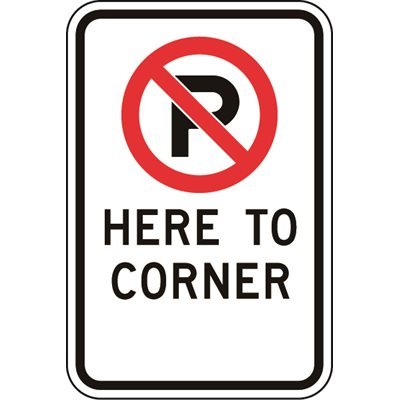 No Parking c / w Here To Corner And No Arrows