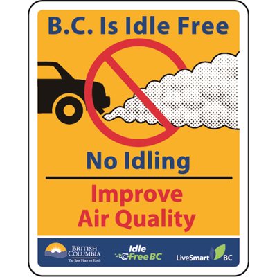 BC is Idle Free No Idling Improve Air Quality Car Graphic (orange)