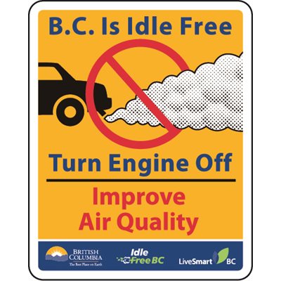 BC is Idle Free Turn Engine Off Improve Air Quality Car Graphic (orange)