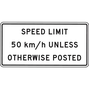 Maximum Speed Limit Unless Otherwise Posted