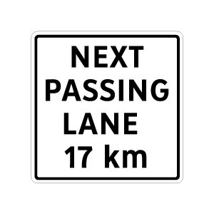 Next Passing Lane ___ km