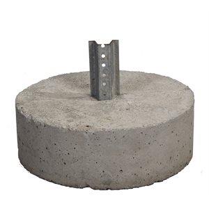 Round Concrete Base Uchannel Stub c / w Hardware - Saskatchewan