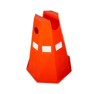 Cable Cone Stand Octagonal 10lb. White DG Reflective Patches