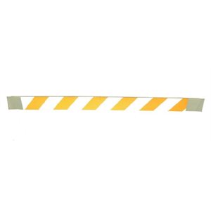 Barricade Board - Plastic White 2" x 8' x 10' with Left / Right Slash - White / Orange - Diamond Grade