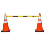 Retractable Cone Bar - 6ft - Black / Yellow Engineer Grade Facing