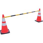 Retractable Cone Bar - 10ft - Black / Yellow Engineer Grade Facing