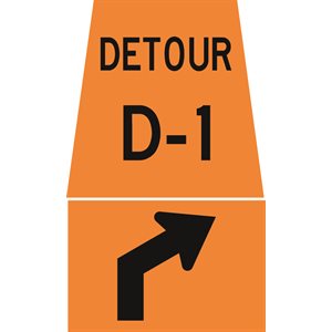 Detour Right - Ahead and 45-Right